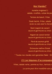 Menu Fournil - Les viandes