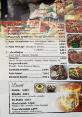 Menu L'observatoire libanais - Les pizzas et desserts