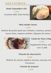 Menu Le Comptoir - Les entrées