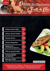 Menu Le Kosmos - Les poissons et fruits de mer