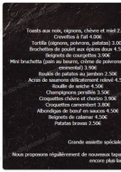 Menu Le tapas - Les tapas