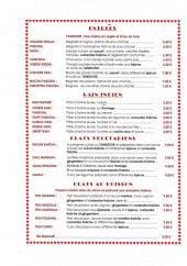 Menu Namasté - Les entrées, pains indiens, plats végétariens et poissons