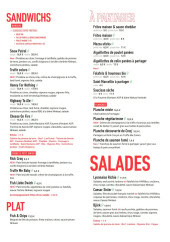 Menu Ninkasi Montpellier - Les plats, sandwichs et salades, ...