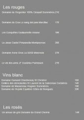 Menu O'Coing - Les vins