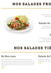 Menu Restaurant Le Bol d'Or - Les salades