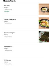 Menu Sésame - Les mezzés froids