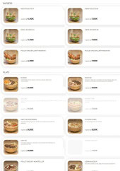 Menu Wokami - Les entrées et plats