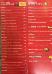 Menu Coco Pizza - Les pizzas