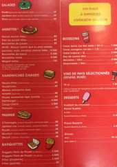Menu Coco Pizza - Les sandwichs, desserts et boissons