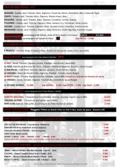 Menu History Rock Cafe - La carte