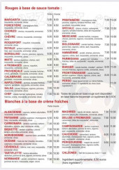Menu Mozzaet Cie - Les pizzas