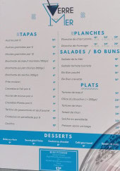 Menu Un verre à la Mer - Les tapas, planches et plats,...