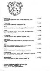Menu GR 43 - Les pizzas