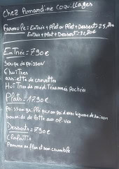 Menu Amandine Coquillages - Un exemple de menu du jour