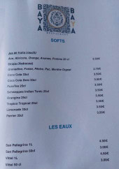 Menu Baya - Les softs et eaux