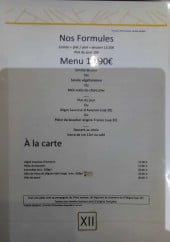 Menu Le XII - Formules