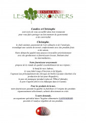 Menu Les Marronniers - Les informations