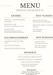 Menu French Fourchette - La carte