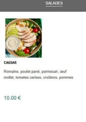 Menu Ponant Sur Berges - Les salades