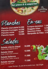 Menu Bodéga Amnésia - Les planches en -cas et salades