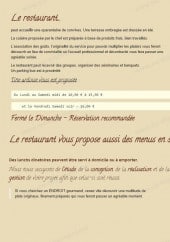 Menu L'Endroit - Prestation du restaurant et traiteur