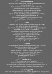 Menu Le bistro d'Hervé - Les produits de la mer, terre...