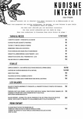 Menu Nudisme Interdit - Les tapas, salades, ...