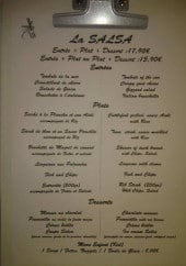 Menu La Salsa - Les formules