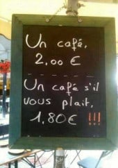 Menu Le loup de mer - Café