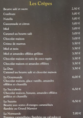 Menu Au Moulin du Martinet - Les crêpes, coupes glacées