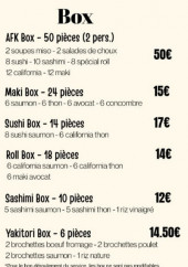 Menu Asian food khmer - Les entrées et box