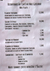 Menu Café du Mas Guilhou - La carte