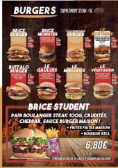 Menu Brice Burger's - Les burgers
