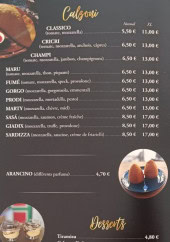 Menu Il Calzone Fritto - Calzoni et desserts