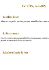 Menu Le F - Les entrées et salades