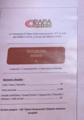 Menu O'Papa Chico - Carte et menu O'Papa Chico Fabregues