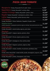 Menu Familly Pizza - Les pizzas tomates