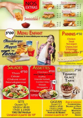 Menu M Express - Les paninis, salades et desserts