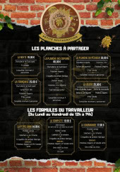 Menu Le Charleston - Les planches et formules