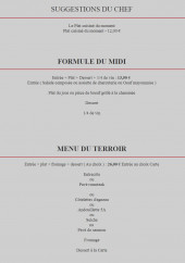 Menu Le Midi-Teyranais - Les suggestions, formules et menu du terroir