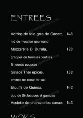 Menu Le Bab - Les entrées, woks, poissons