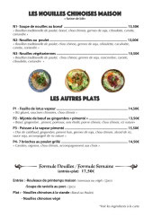 Menu Chez M - Les nouilles chinoises maison et autres plats