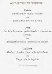 Menu Ebulli'Sens - Entrées, plats, desserts