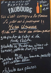 Menu Faubourg - Exemple de menu