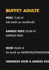 Menu Grill'inn - Buffet adulte