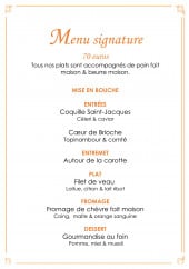 Menu Bois Guy - Menu sugnature