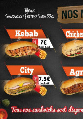 Menu City Kebab - Les menus sandwichs