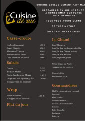 Menu Cuisine de rue - Les menus