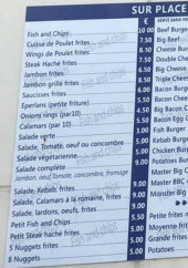Menu Fish et Chips - Fish and chips, salades, burgers,..