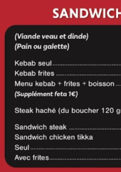 Menu Istanbul Kebab - Les sandwichs